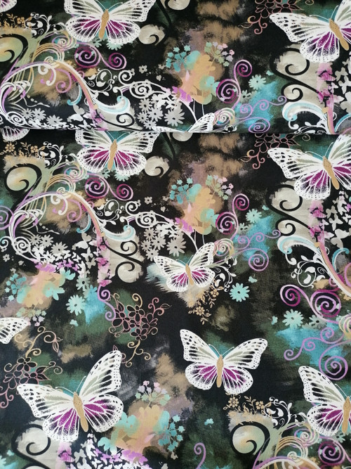 Bavlnená látka Filigree Flutter Multi — foto 2