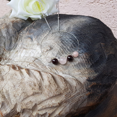 "Levitace 27" Náhrdelník (granát, růženín) — foto 4