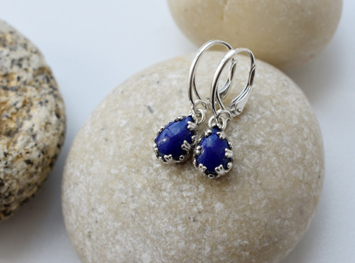 Náušnice lapis lazuli - Ag — foto 2