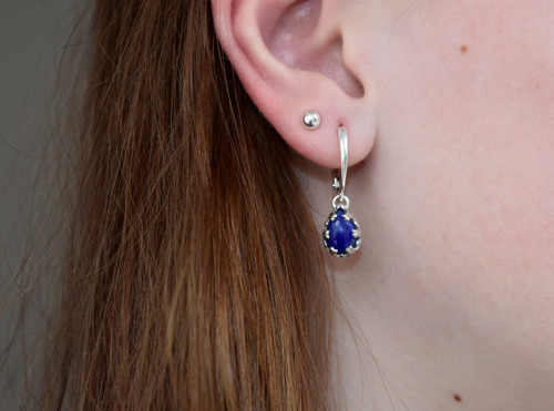 Náušnice lapis lazuli - Ag — foto 6