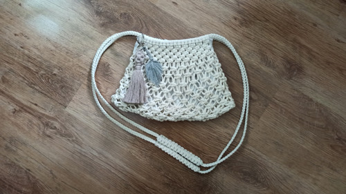 Taška drhaná krémová — foto 3