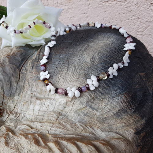 "Lilli" Náhrdelník (sklo, granát) — foto 4