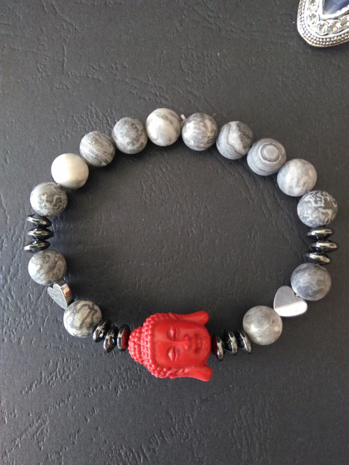 Náramek BUDDHA*jaspis*hematit — foto 4