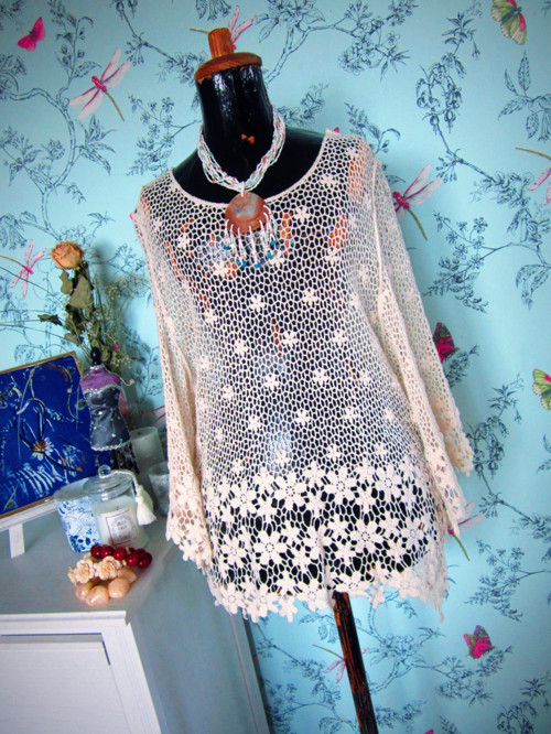 Svetřík halenka boho háčkovaný — foto 2