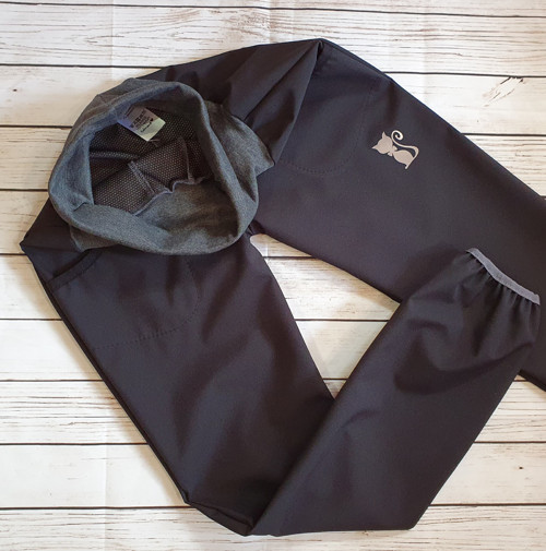 Letní softshellové kalhoty- černá/šedá — foto 3