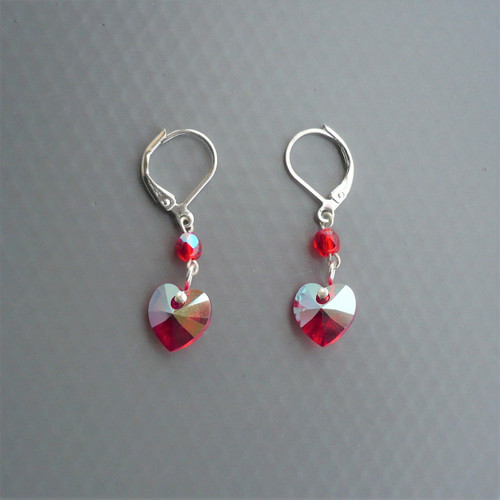 Light siam shimmer effect Swarovski - náušnice — foto 3