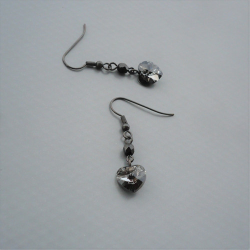 Crystal silver night Swarovski srdíčka - náušnice — foto 2