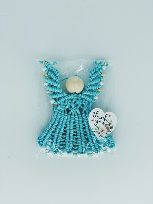 Andílek pro štěstí macramé světle modrý — foto 2