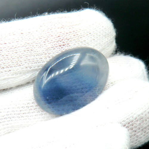 Fluorit kabošon 25 x 18 mm * modrý * E — foto 2