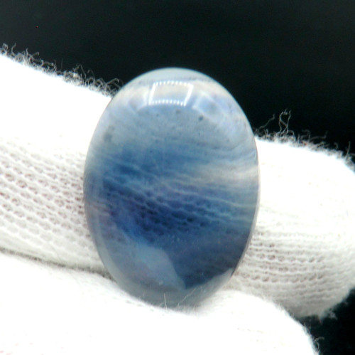 Fluorit kabošon 25 x 18 mm * modrý * E — foto 3