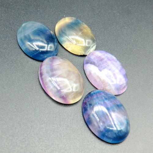 Fluorit kabošon 25 x 18 mm * modrý * E — foto 5