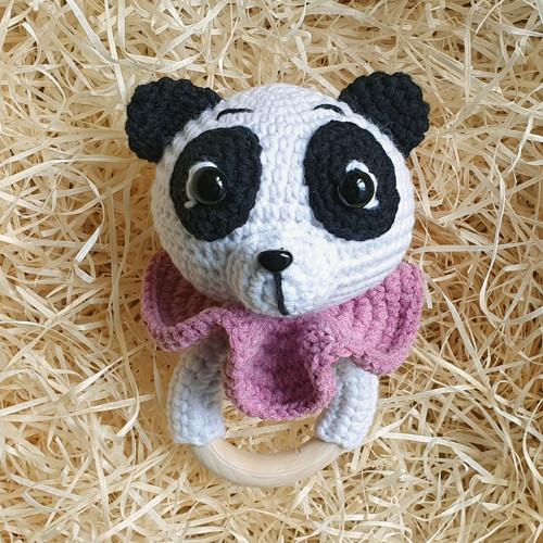 Chrastítko panda růžová — foto 3