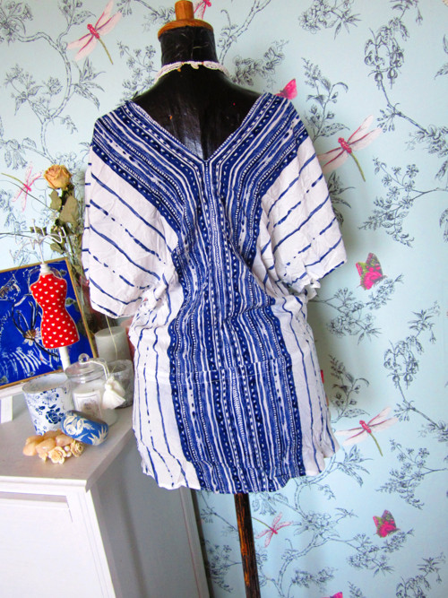 Tunika boho modrobílá — foto 4