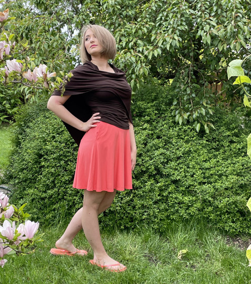 Polokolová sukně meruňková — foto 2