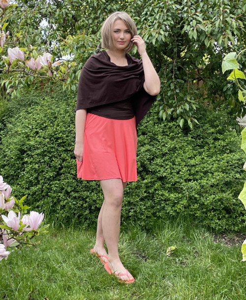 Polokolová sukně meruňková — foto 3