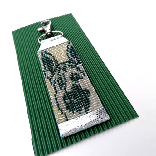 German Shepherd Leather Beaded Keychain — foto 4