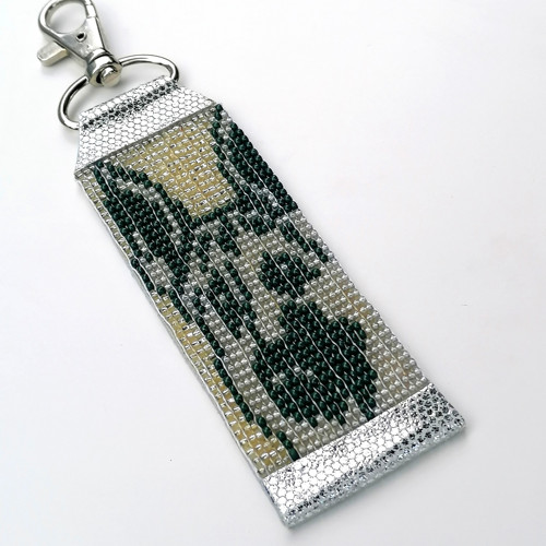 German Shepherd Leather Beaded Keychain — foto 2