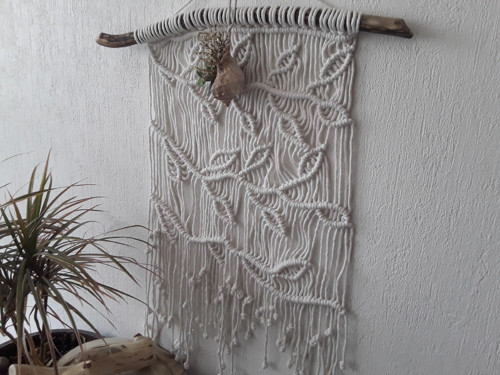 Macramé závěs "Lístky na větvi" — foto 3