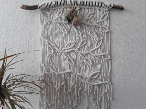Macramé závěs "Lístky na větvi" — foto 5