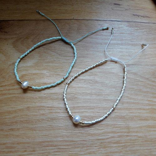Náramek -Minimalistický s pravou perličkou — foto 3