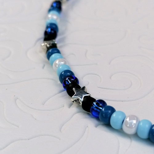 Star Beaded Choker Necklace Blue — foto 2