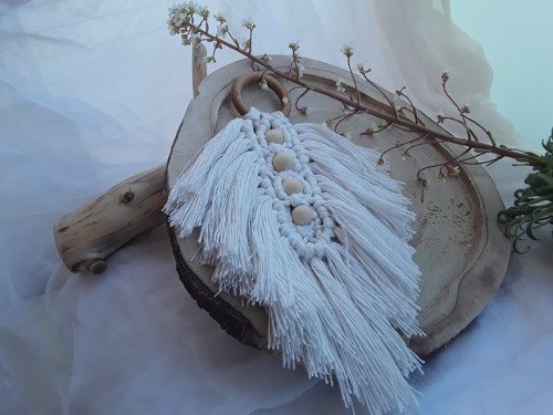 Macramé peříčko " Dřevěný korálek " — foto 4