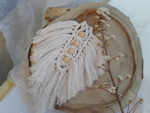 Macramé peříčko " Dřevěný korálek " — foto 6