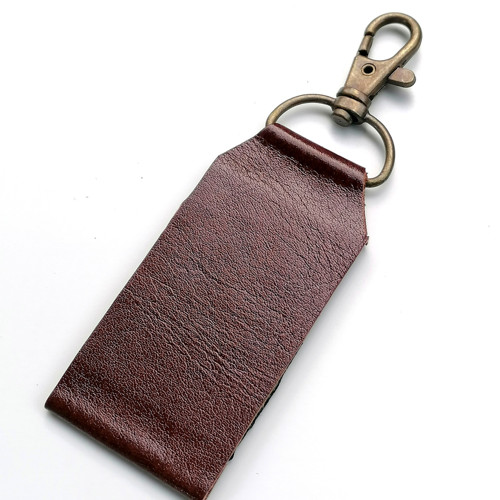 Brown Horse-Leather Beaded Keychain — foto 3