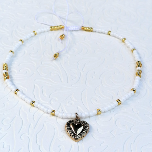 Gold Heart Choker Necklace — foto 2