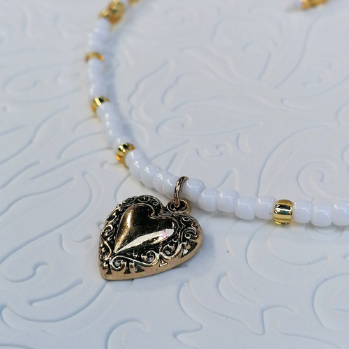 Gold Heart Choker Necklace — foto 3