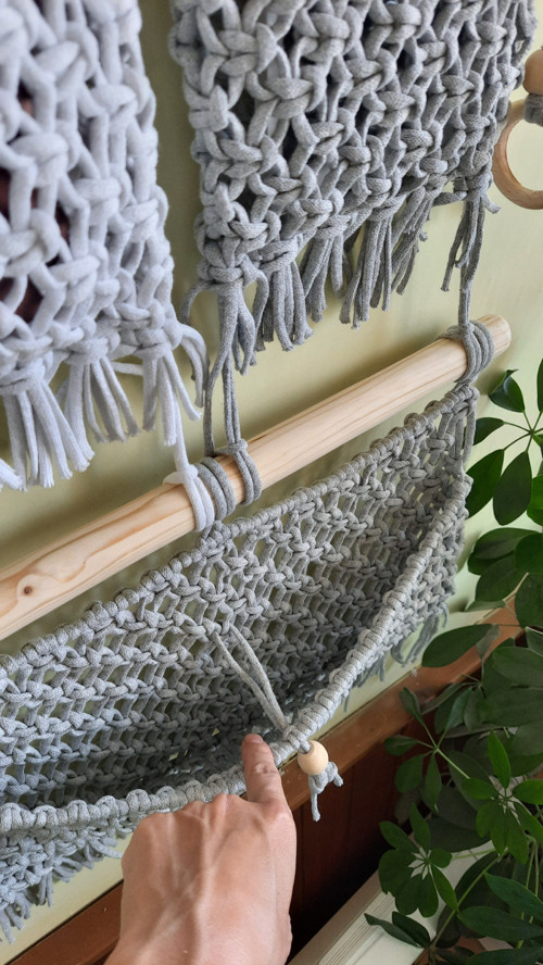 Závěsný macramé kapsář 2 — foto 5