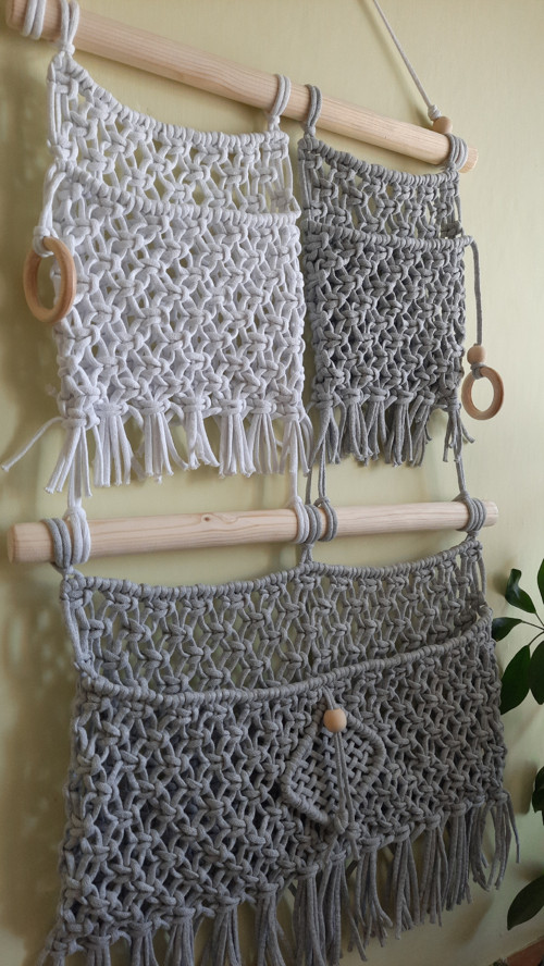 Závěsný macramé kapsář 2 — foto 6