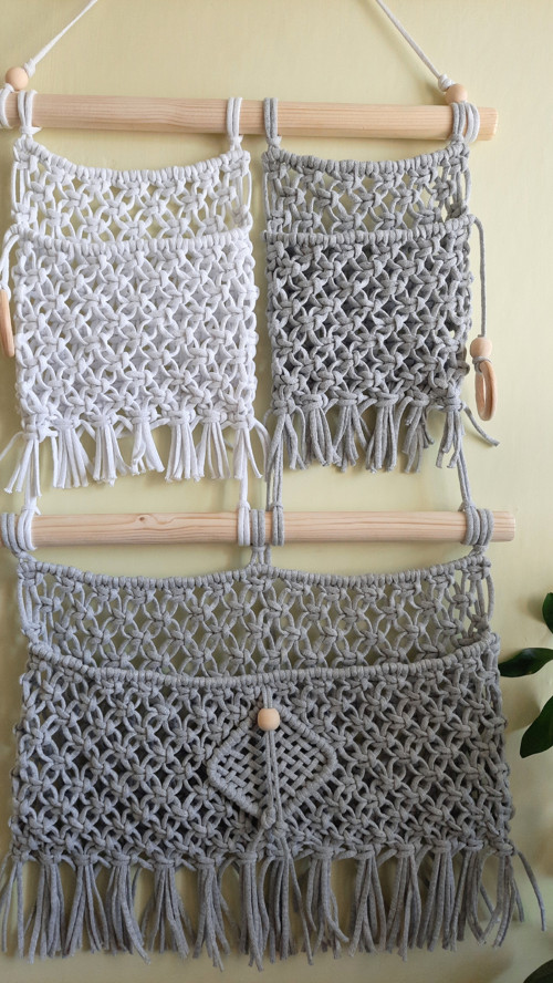Závěsný macramé kapsář 2 — foto 4