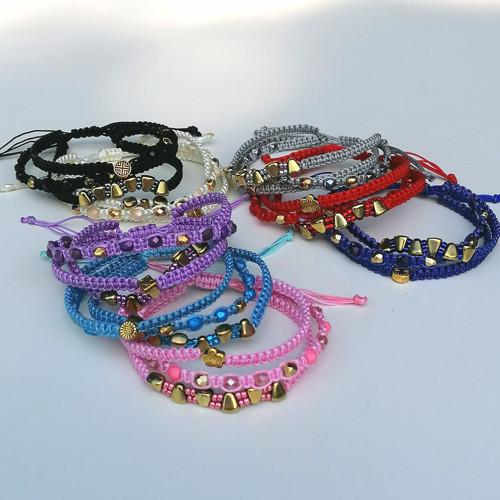 Triple Macrame Bracelet With Charms — foto 3