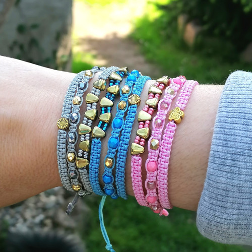 Triple Macrame Bracelet With Charms — foto 5