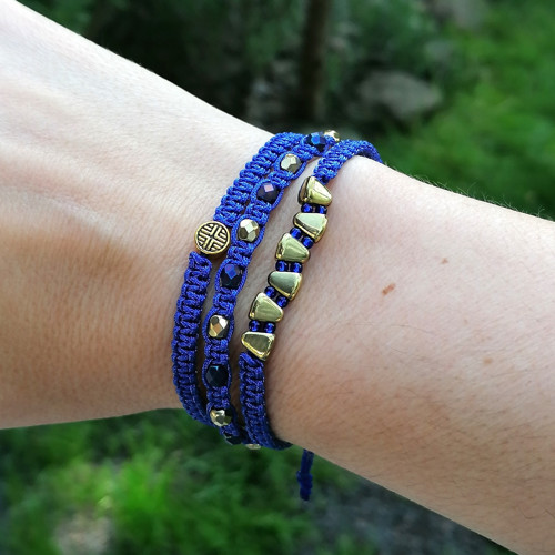 Triple Macrame Bracelet With Charms — foto 4