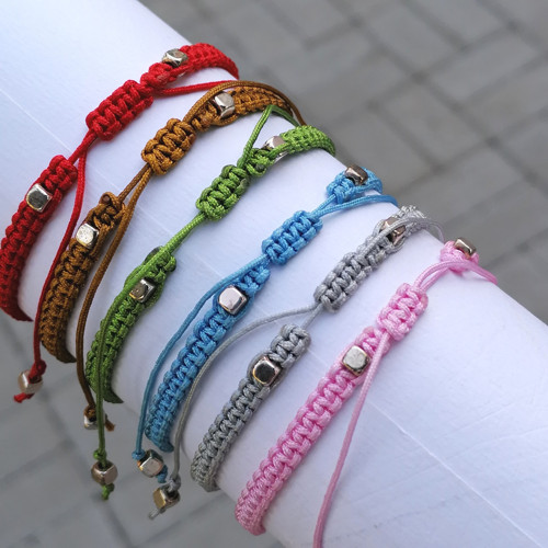 Heart Shaped Lampwork Beads-Macrame Bracelets — foto 4