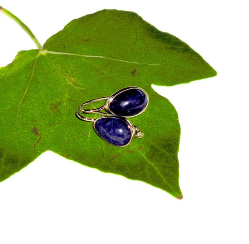 ZLATÉ náušnice LAPIS LAZULI 13*9 — foto 2
