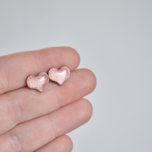 Pecky srdíčka rosegold - Chirurgická ocel — foto 2