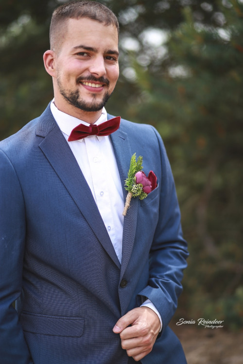 Sametový set: pánsky kapesník a motýlek — foto 2