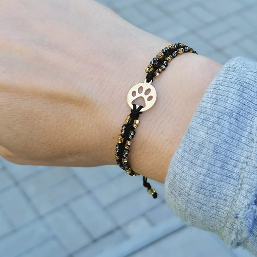 Paw Print Charm Macrame Bracelet — foto 2