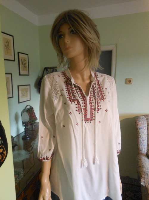 Boho tunika vyšívaná, vel.UNI — foto 2