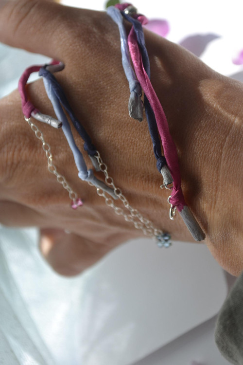 Multi colors ... Ag+ hedvábí+ swarovski — foto 5