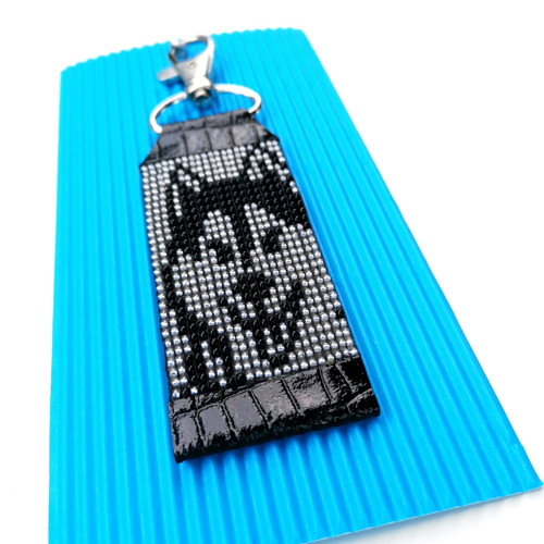 Siberian Husky- Leather Beaded Keychain — foto 4