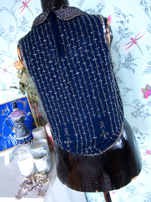Vintage top korálky vyšívaný — foto 5