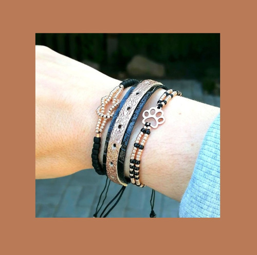 Leather Glittering Simple Cuff Bracelets — foto 4