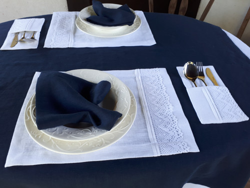 Lněné prostírání Luxury Linen White — foto 3