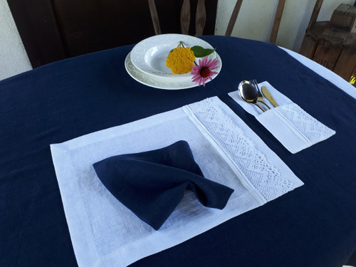 Lněné prostírání Luxury Linen White — foto 4