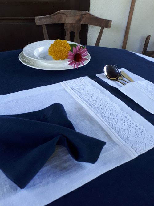 Lněné prostírání Luxury Linen White — foto 5