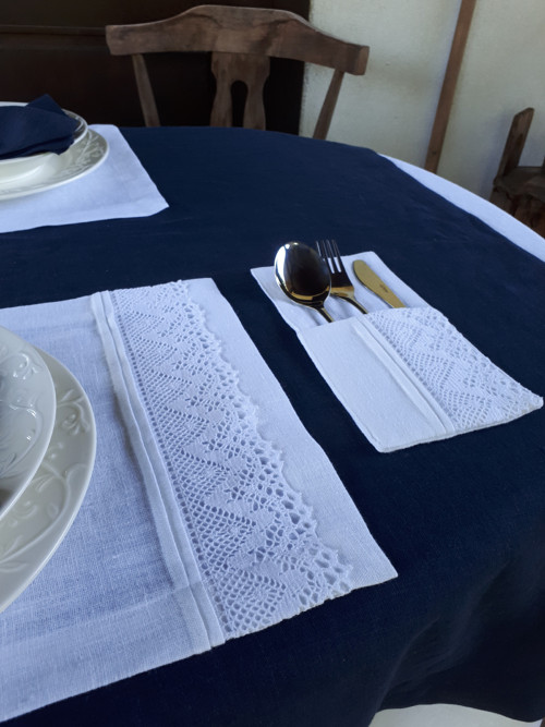 Lněné prostírání Luxury Linen White — foto 2